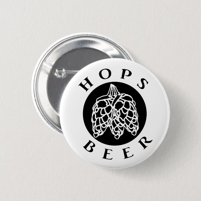 Hops  Beer 6 Cm Round Badge (Front & Back)