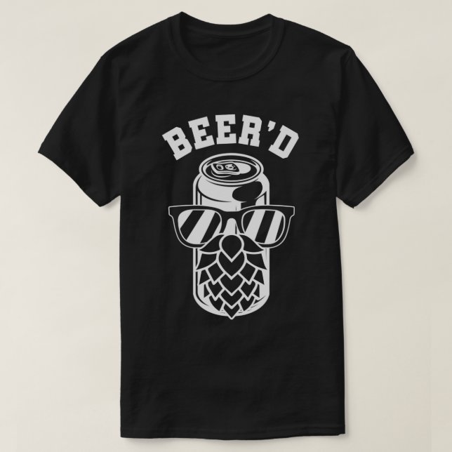 Hops Beer Bier Alcohol Drinker Drinking Can Beerd  T-Shirt (Design Front)