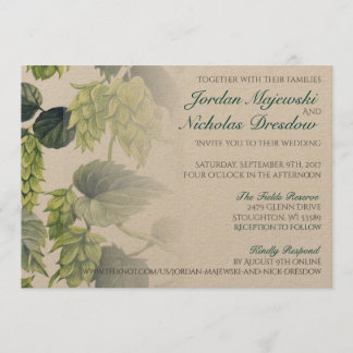 Hops, Beer Wedding Collection Invitation