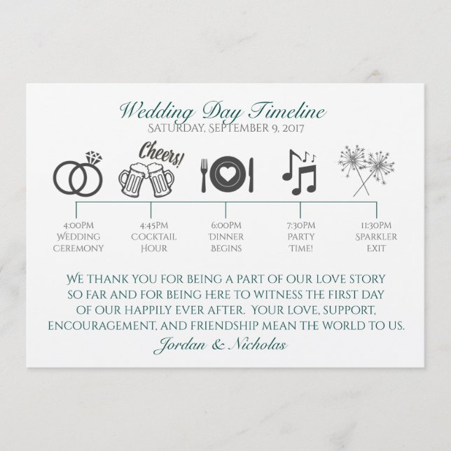 Hops, Beer Wedding Program (Front)