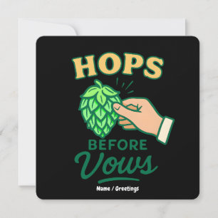  Hops Before Vows Funny Wedding Party Drinking  Invitation