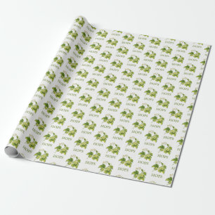Hops Flowers and Leaves Design Wrapping Paper