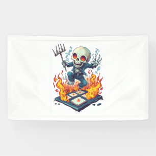 Hopscotch from Hell – Funny Demon Skull Banner