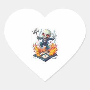 Hopscotch from Hell – Funny Demon Skull Heart Sticker