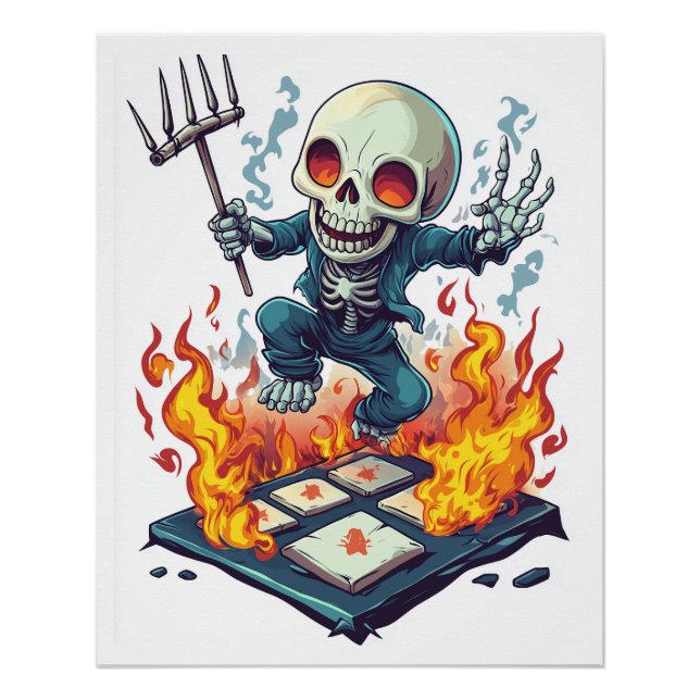 Hopscotch from Hell � Funny Demon Skull Poster (Front)