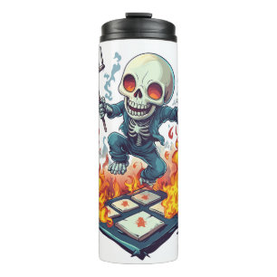 Hopscotch from Hell � Funny Demon Skull Thermal Tumbler
