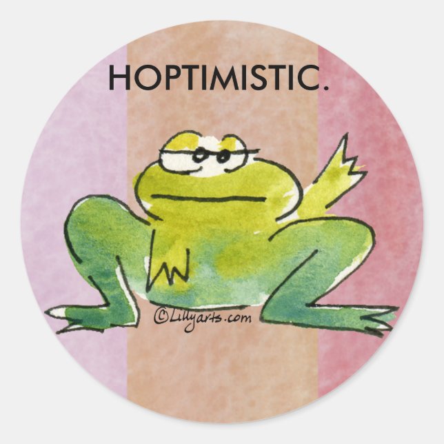 Hoptimistic Frog Stickers-1 Classic Round Sticker (Front)