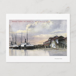 Hoquiam Lumber Mill Scene Postcard