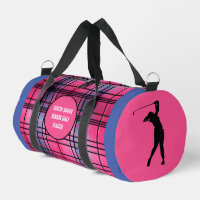 "Hor Pink" Plaid Duffel Bag