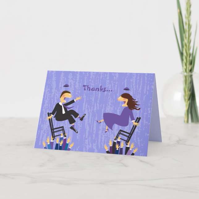 Hora Chair Dance B'nai B'not Folded Thank You Card (Front)
