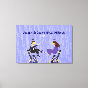 Hora Chair Dance B'nai B'not Mitzvah Sign-In Board Canvas Print