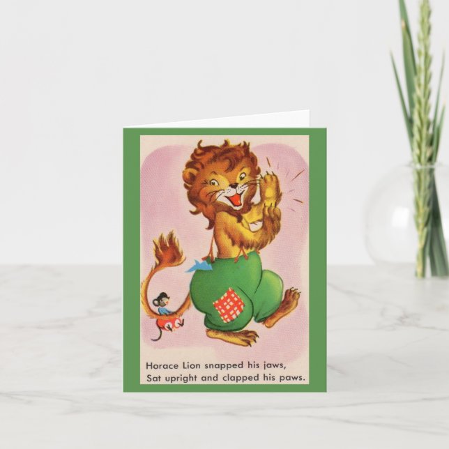 Horace the Lion and friend Note Card (Front)