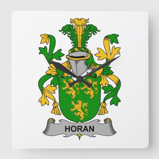 Horan Family Crest Square Wall Clock (Front)