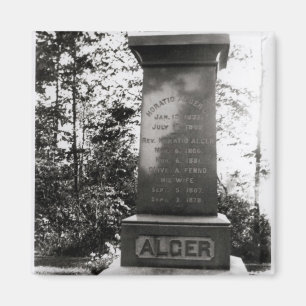 Horatio Alger's grave in Natick, Massachusetts Magnet