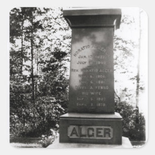 Horatio Alger's grave in Natick, Massachusetts Square Sticker