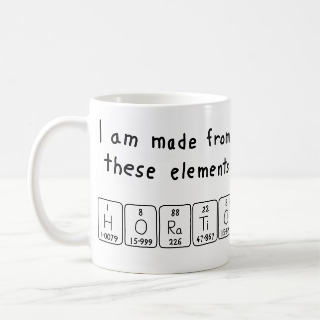 Horatio periodic table name mug (Left)