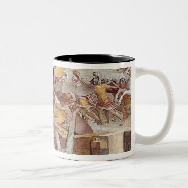 Horatius Cocles on the Sublician Bridge Two-Tone Coffee Mug (Right)