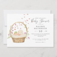 horisontal easter watercolor baby shower invitatio