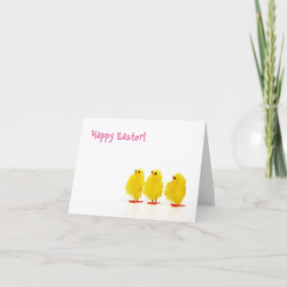 Horiz. - "Happy Easter" Baby Chicks Holiday Card