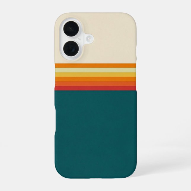 Horizon à Rayures Coucher de Soleil iPhone 16 Case (Back)