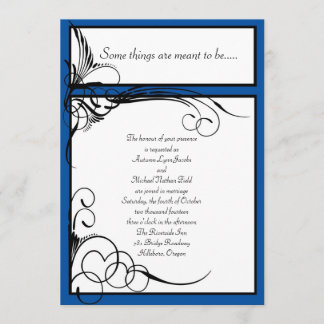Horizon Blue Floral Wedding Invitations