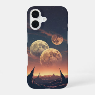 Horizon Cosmique Vintage à Deux Lunes iPhone 16 Case