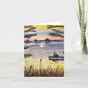 Horizon Sun, With Text, 4" x 5.6" Card