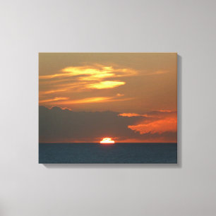 Horizon Sunset Colourful Seascape Photography Canvas Print