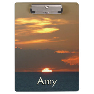 Horizon Sunset Colourful Seascape Photography Clipboard