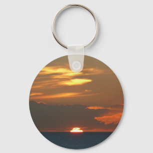 Horizon Sunset Colourful Seascape Photography Key Ring