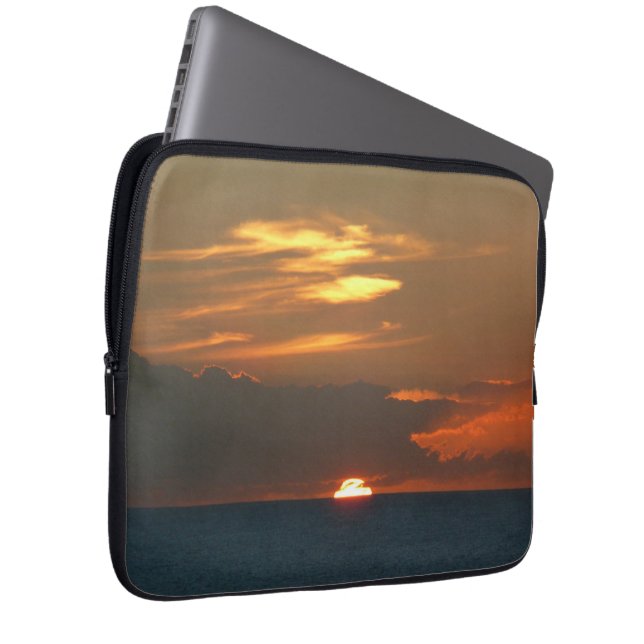 Horizon Sunset Colourful Seascape Photography Laptop Sleeve (Front Right)