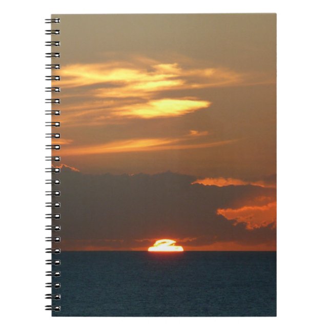 Horizon Sunset Colourful Seascape Photography Notebook (Front)