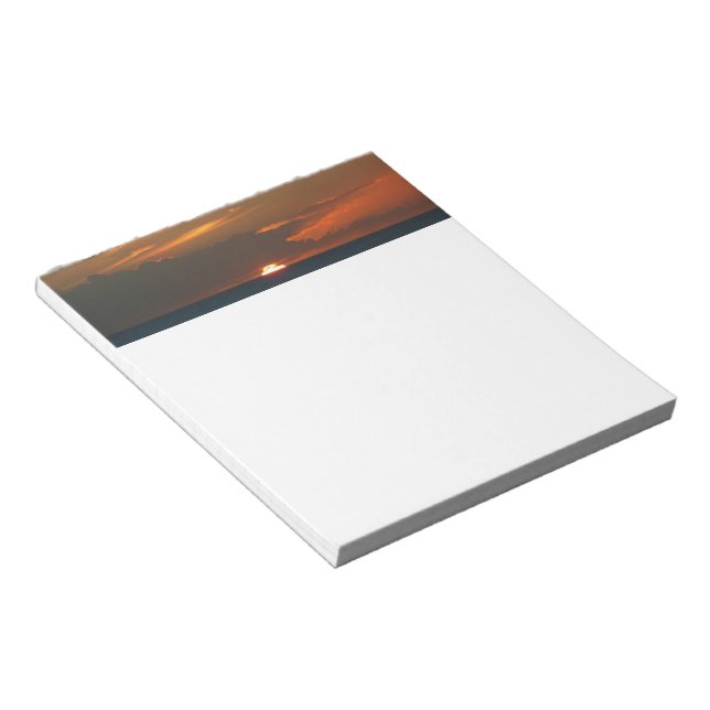 Horizon Sunset Colourful Seascape Photography Notepad (Angled)