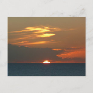 Horizon Sunset Colourful Seascape Photography Postcard