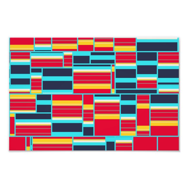 Horizontal and vertical stripes photo print (Front)