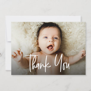 Horizontal Baby Girl Photo Handlettering Birth Announcement