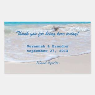 Horizontal Beach Wedding Personal Wine Labels