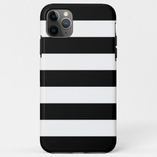 Horizontal Black And White Stripes iPhone 11 Pro Max Case