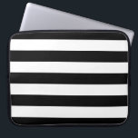 Horizontal Black And White Stripes Laptop Sleeve<br><div class="desc">Bold black and white graphic stripes in horizontal or in vertical fashion are a modern classic graphic design style that always make for a great custom gift for yourself or for someone special on your list, these are sure to make an impression on any festive occasions. Email us using the...</div>