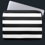 Horizontal Black And White Stripes Laptop Sleeve<br><div class="desc">Bold black and white graphic stripes in horizontal or in vertical fashion are a modern classic graphic design style that always make for a great custom gift for yourself or for someone special on your list, these are sure to make an impression on any festive occasions. Email us using the...</div>