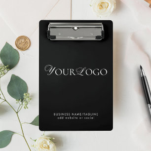 Horizontal Black Business Company Custom Thin Logo Mini Clipboard