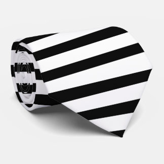 Horizontal Black Candy Stripe Pattern Tie