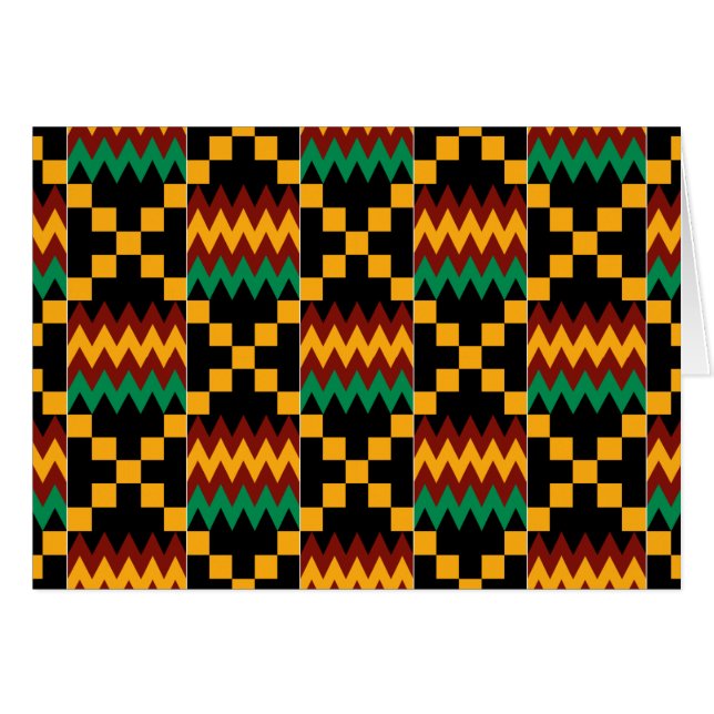 Horizontal Black, Green, Red, Yellow Kente Cloth (Front Horizontal)