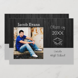 Horizontal Black Wood Photo- Grad Announcement