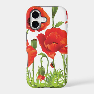 Horizontal border with red poppy