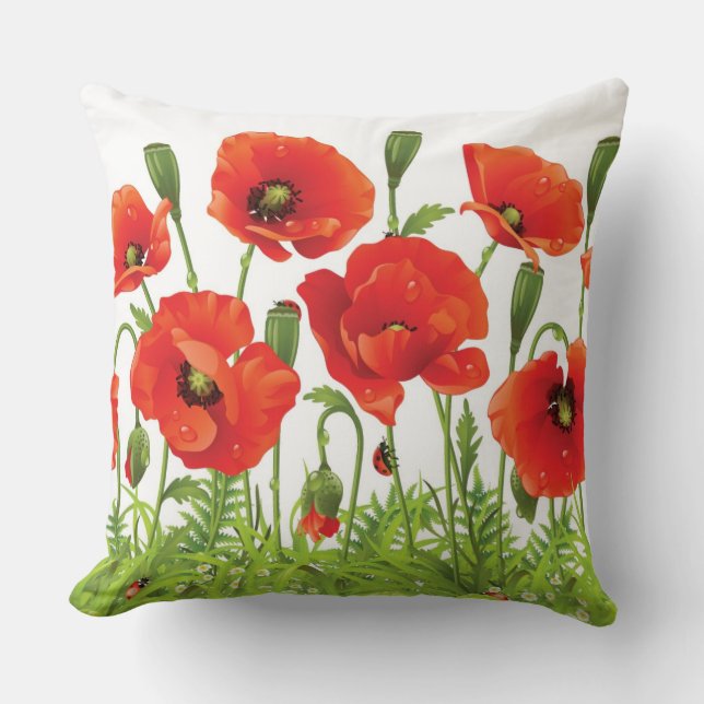 Horizontal border with red poppy cushion (Front)