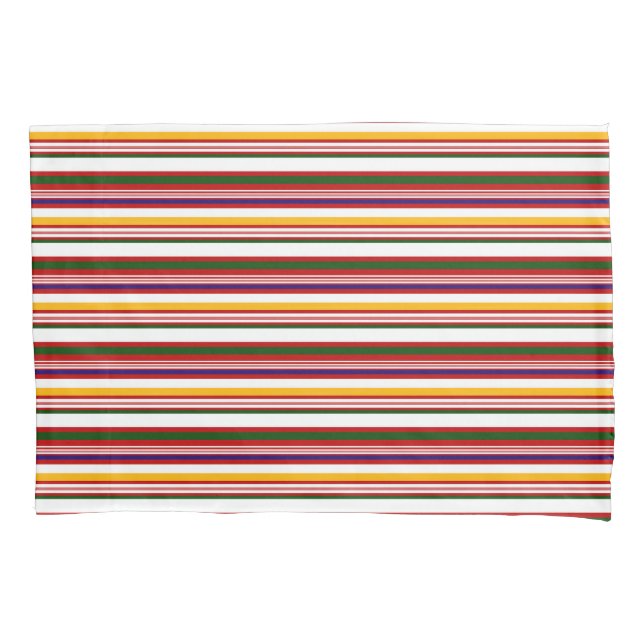Horizontal Candy Stripes (large scale) Pillowcase (Front-Left)