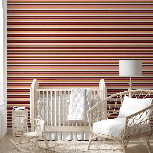 Horizontal Candy Stripes (medium scale) Wallpaper (Kids)