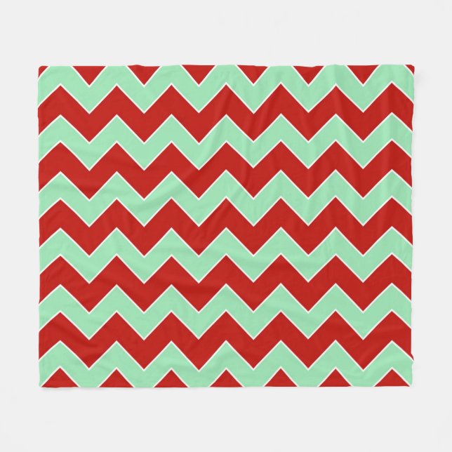 Horizontal Christmas Zigzag Fleece Blanket (Front (Horizontal))