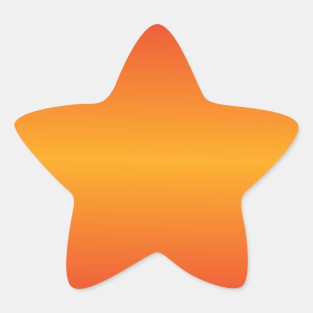 Horizontal Dark Tangerine and Cadmium Red Gradient Star Sticker (Front)